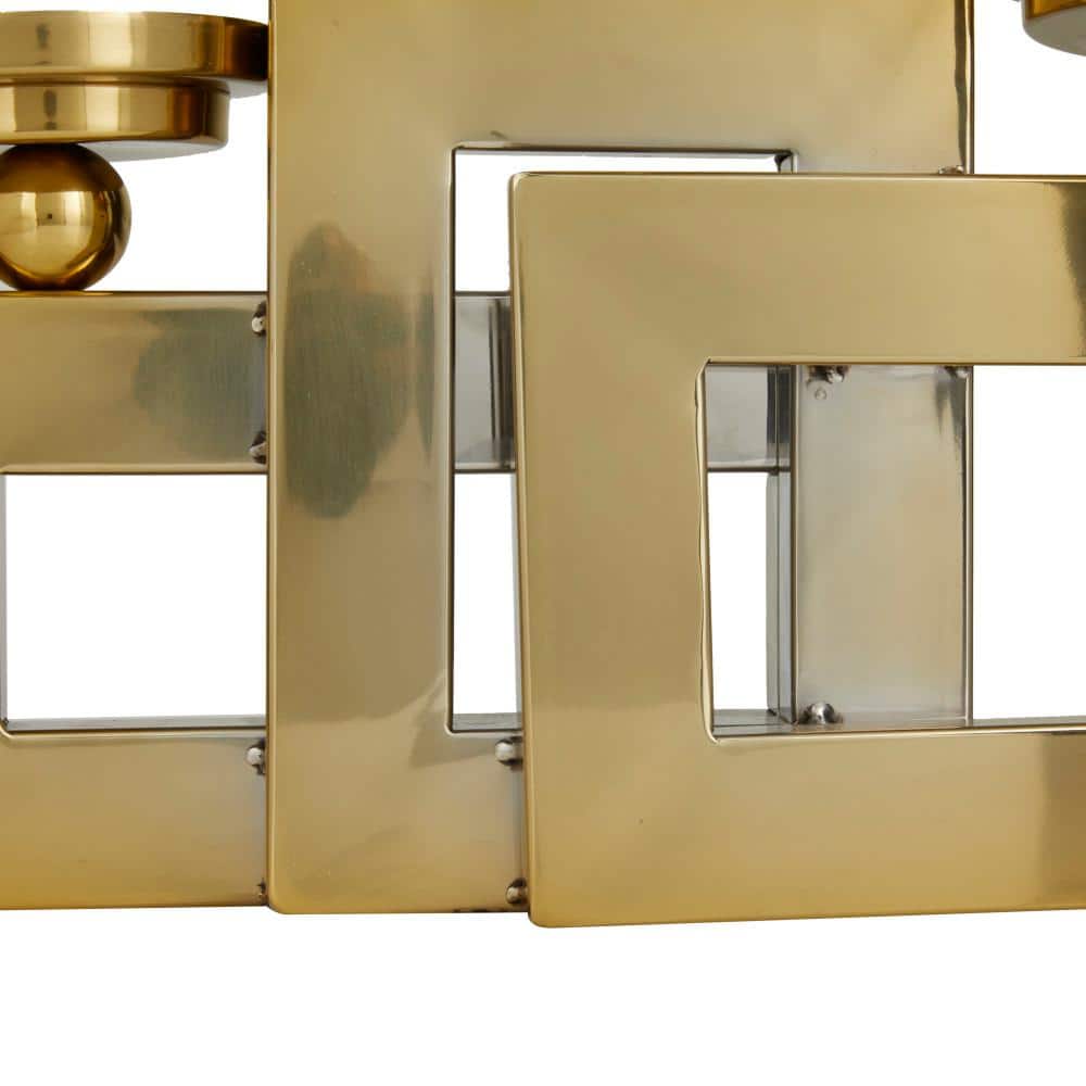 Elegant Gold Stainless Steel 3-Pillar Tabletop Candelabra
