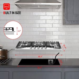 36 in. Gas Cooktop with 5-Burners Recessed in Stainless Steel Include LPG Conversion Kit