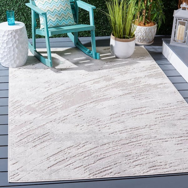Cabana 4 ft. x 6 ft. Gray/Ivory Abstract Area Rug