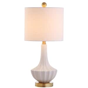 Parker 21.5 in. H Brass/White Ceramic Mini Table Lamp