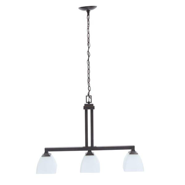 Hampton Bay Mattock 3 Light Oil Rubbed Bronze Kitchen Island With Glass Shades Hdp12058 Hampton Bay Mattock 3 Light Oil Rubbed, Brushed Bronze Hanging Light Fixtures