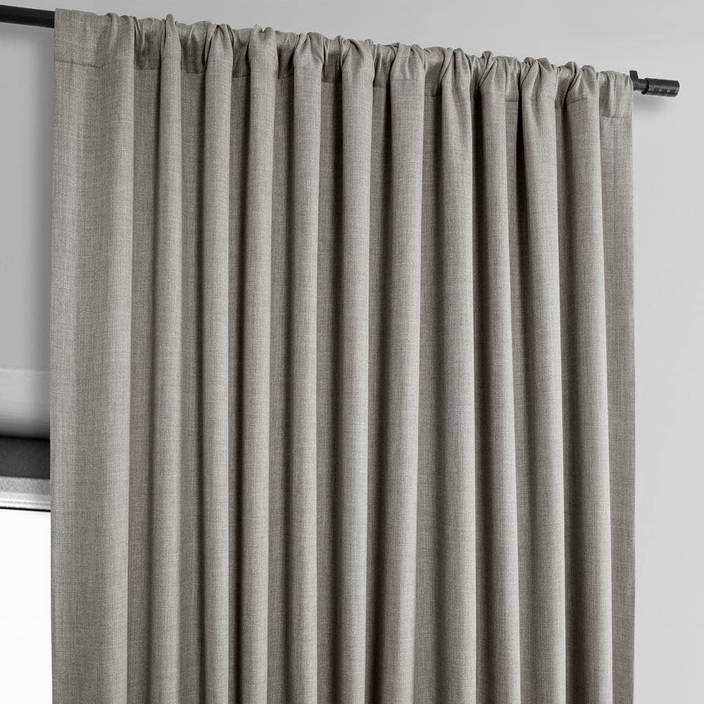 Clay Extra Wide Blackout Faux Linen Window Curtain