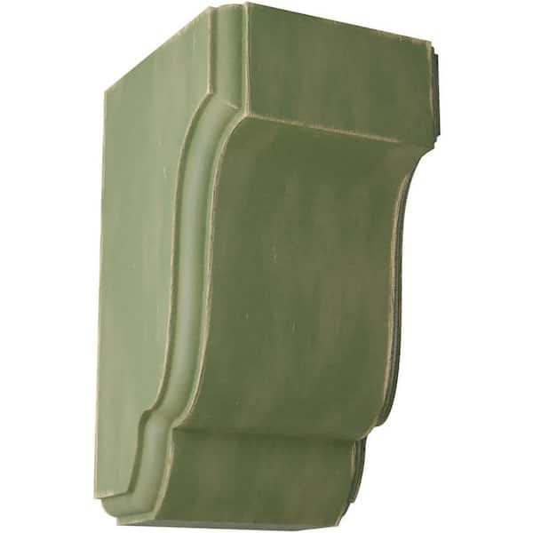 Ekena Millwork 2-1/2 in. x 4-1/2 in. x 2-3/4 in. Restoration Green Capistrano Mission Wood Vintage Decor Corbel