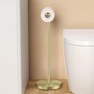 Bathroom Freestanding Toilet Paper Holder Tissue Roll Holder Floor Stand in Brushed Gold