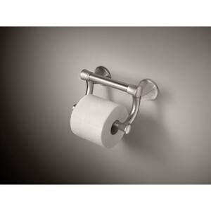 Baldwin Premium Polished Brass & Ceramic White Toilet Paper Holder Roll Mount