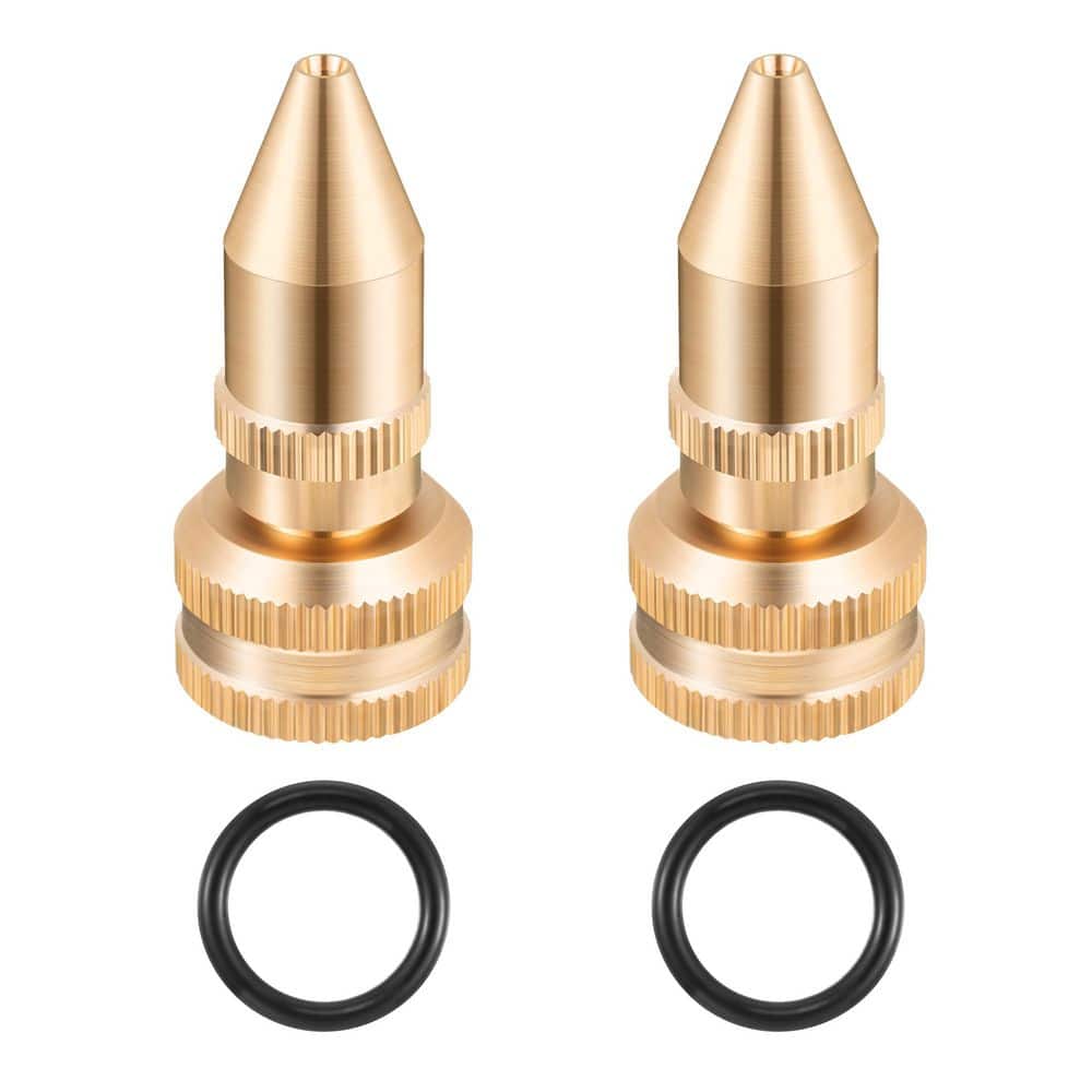 Misopily 2-Pack Brass Adjustable Screw-On Cone Nozzles with