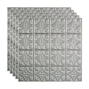 Traditional #1 2 ft. x 2 ft. Argent Silver Lay-In Vinyl Ceiling Tile (20 sq. ft.)