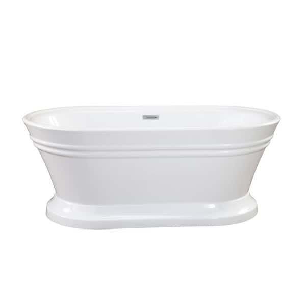 Solace 67 in. Acrylic Flatbottom Non-Whirlpool Soaking Bathtub in White
