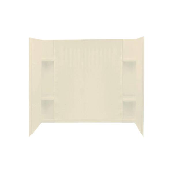 STERLING Accord 36 in. x 60 in. x 77-1/2 in. Three Piece Direct-to-Stud Wall Set in Almond-DISCONTINUED