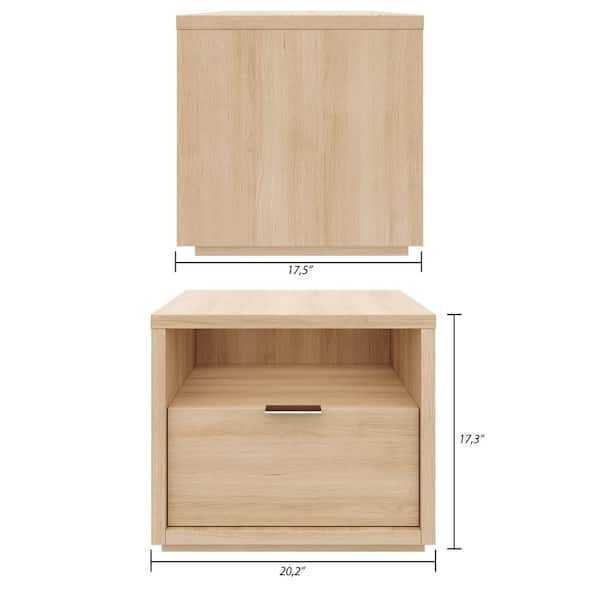 Nexera Natural Blonde Oak Nightstand With 1-Drawer 350183 - The