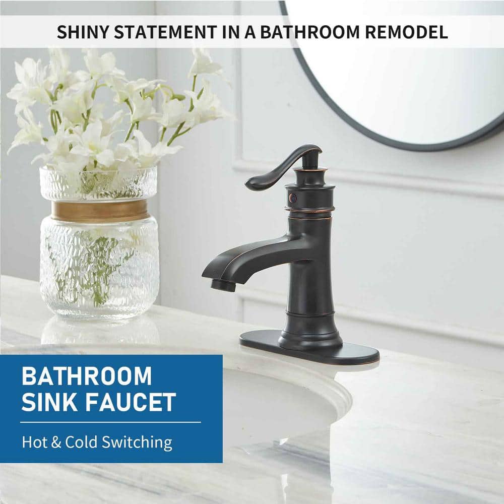 Oil Rubbed Bronze Single Handle Bathroom Faucet with Matte Finish