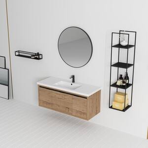 48 in. W x 18-1/8 in. D x 20-1/2 in. H Bath Vanity in Imitative Oak with White Cultured Marble Top