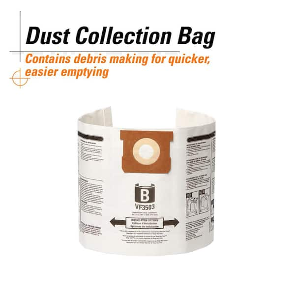 RIDGID High Eff. Wet Dry Vac Dust Bags for 5 8 Gal. Shop Vac Brand