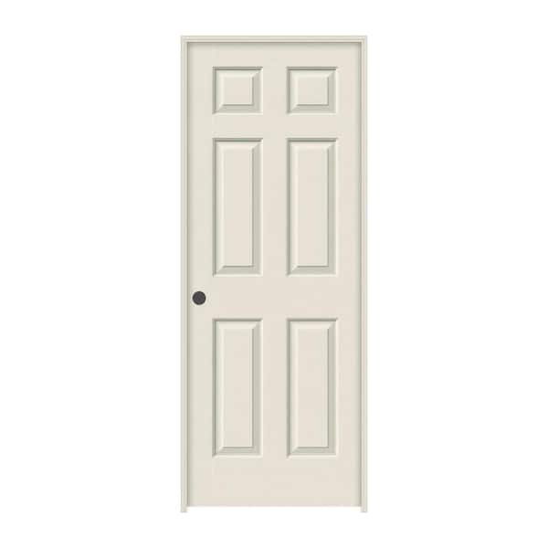 JELD-WEN 30 in. x 78 in. 6 Panel Colonist Primed Right-Hand Textured Molded Composite Single Prehung Interior Door
