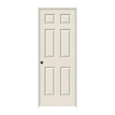 24 in. x 80 in 6 Panel Colonist Primed Right-Hand Textured Solid Core Molded Composite MDF Single Prehung interior Door