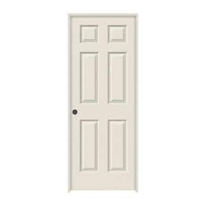 30 in. x 80 in. 6 Panel Colonist Primed Right-Hand Textured Molded Composite Single Prehung Interior Door