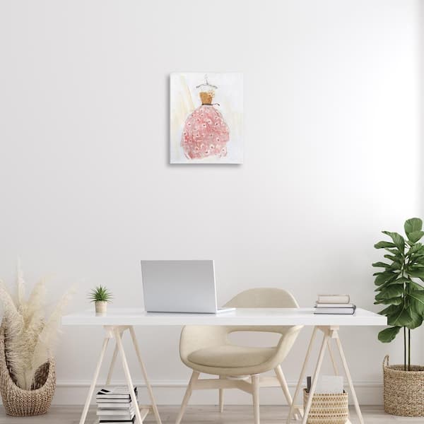 Elegant and Sophisticated Pink Gown by Sally Swatland Unframed Abstract Graphic Art Print 20 in. x 16 in.