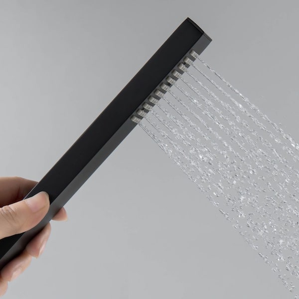 Cube 1-Spray Wall Mount Handheld Shower Head 1.75 GPM in Matte Black