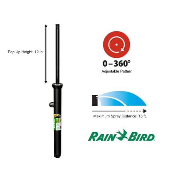 1800 Series 12 in. Pop-Up PRS Sprinkler, 0-360° Pattern, Adjustable 8-15 ft.