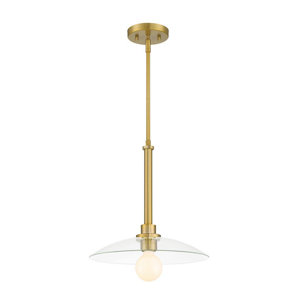 Litto 14" Brushed Gold Modern Pendant with Clear Glass