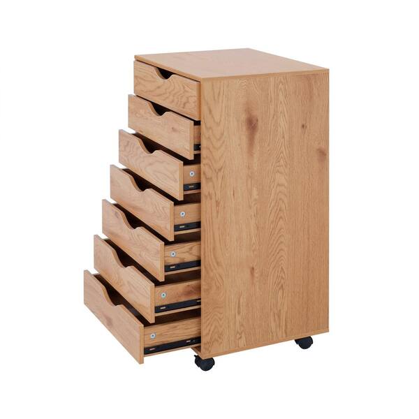 English Large-Size Natural Wood Storage Cabinet w/Drawers, Cleanly