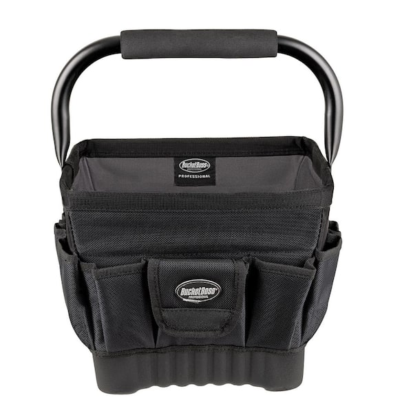 BUCKET BOSS Pro Box 11 in. Open Top Tool Tote Storage Bag with 19 Pockets