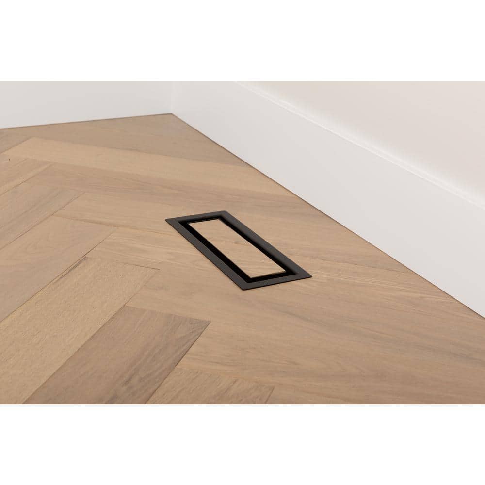 Matte Black 4"x12" Steel Floor Register