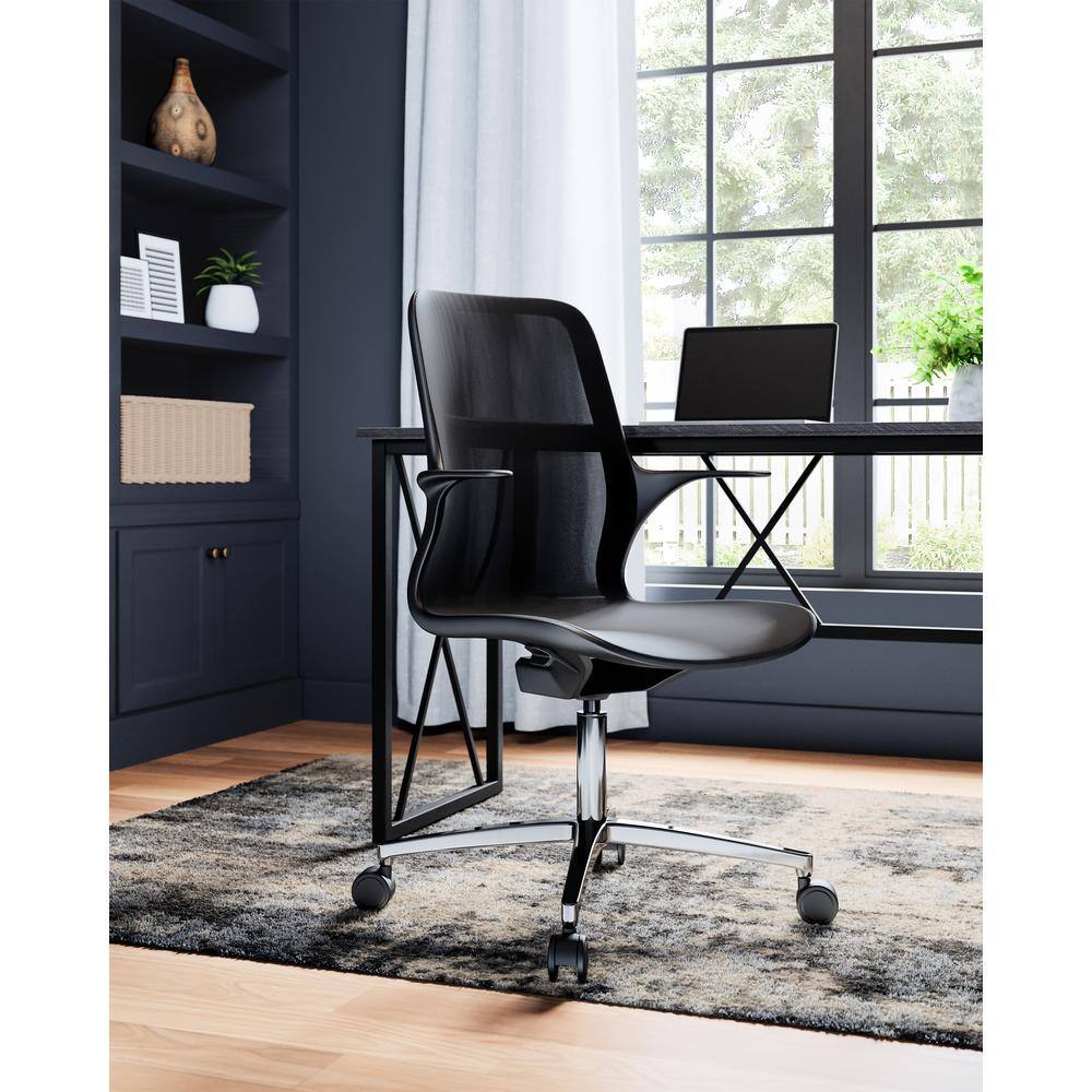 Herringbone Matte Black 48" Collapsible X Writing Desk