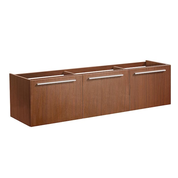 Fresca Vista 60 in. Modern Wall Hung Bath Vanity Cabinet Only in Teak