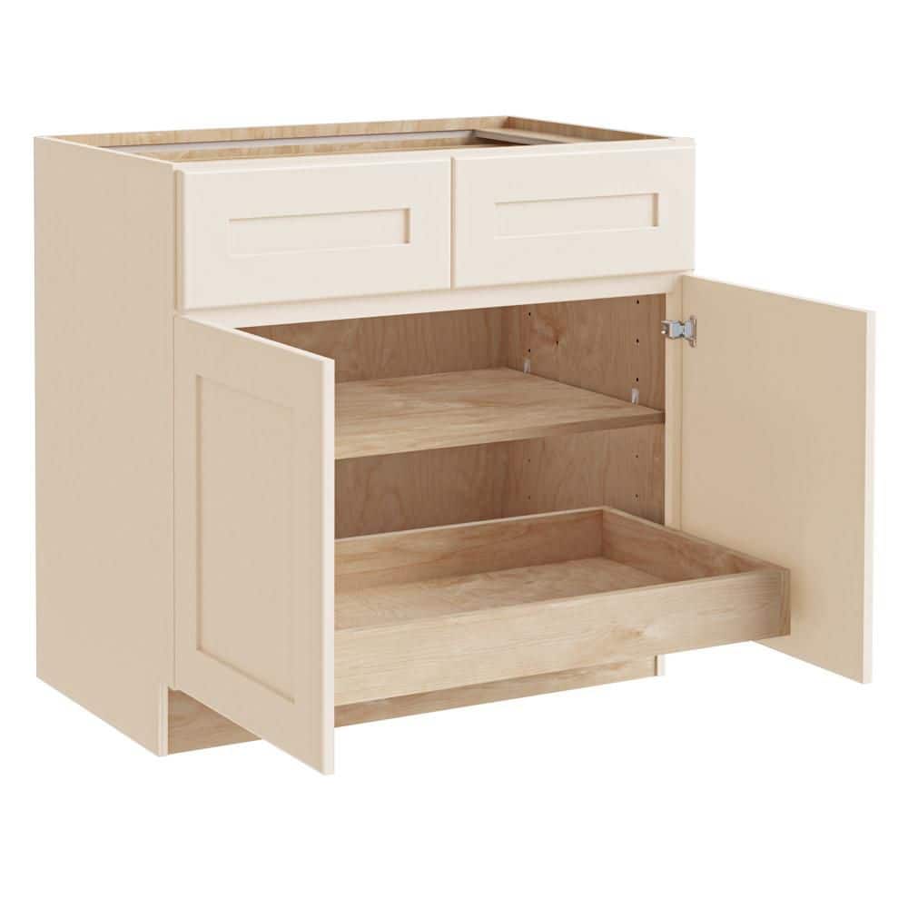 Newport 36 in. W x 24 in. D x 34.5 in. H Assembled Plywood Base Kitchen Cabinet in Blended Cream with 1ROT Soft Close price history on PriceWatchPro