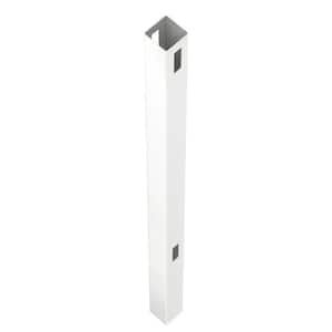 Pro Series 5 in. x 5 in. x 8 ft. White Vinyl Woodbridge Routed Line Fence Post