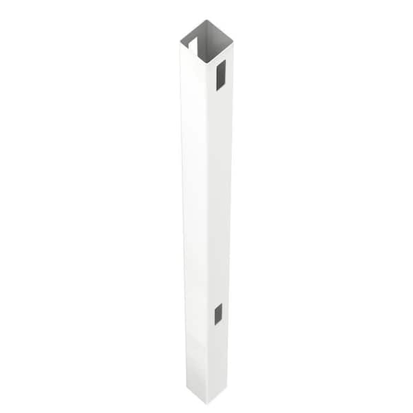 Veranda Pro Series 5 in. x 5 in. x 8 ft. White Vinyl Woodbridge Routed Line Fence Post