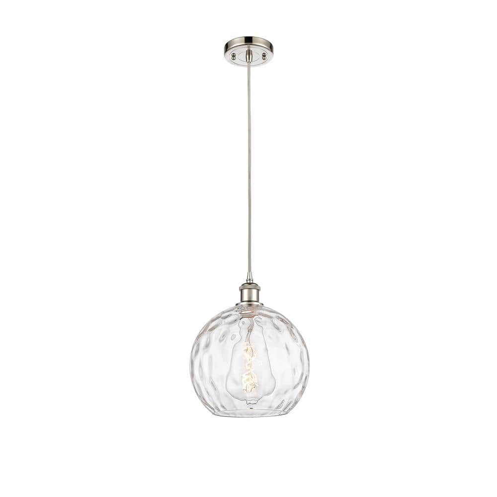 Athens Water Glass 60-Watt 1 Light Polished Nickel Shaded Mini Pendant Light with Clear glass Clear Glass Shade -  Innovations, 516-1P-PN-G1215