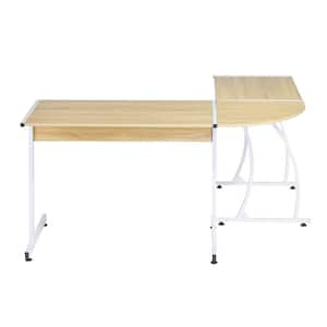 Arlette Oak Wooden L-Shaped Computer Desk Corner Working Table