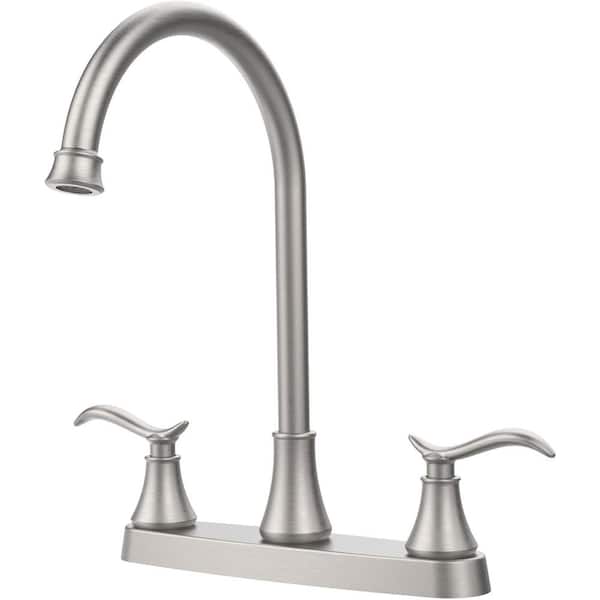 GELE Single Handle High Arc Brushed Nickel Pull Out, Single Level Stainless Steel Kitchen Sink Faucets with Pull Down Sprayer