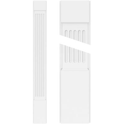 2 in. x 7 in. x 82 in. Fluted PVC Pilaster Moulding with Standard Capital and Base (Pair)