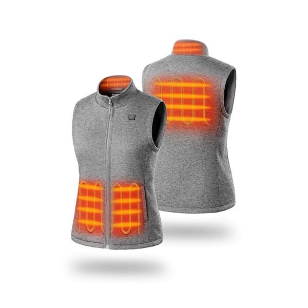 Women's XX-Large Gray 7.38-Volt Lithium-Ion Fleece Heated Vest with (1) 4.8Ah Battery