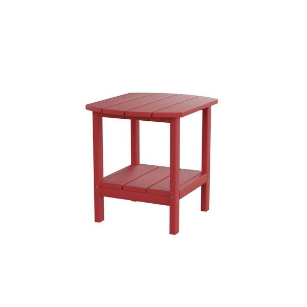 TIRAMISUBEST Red Plastic HDPE Adirondack Side Table