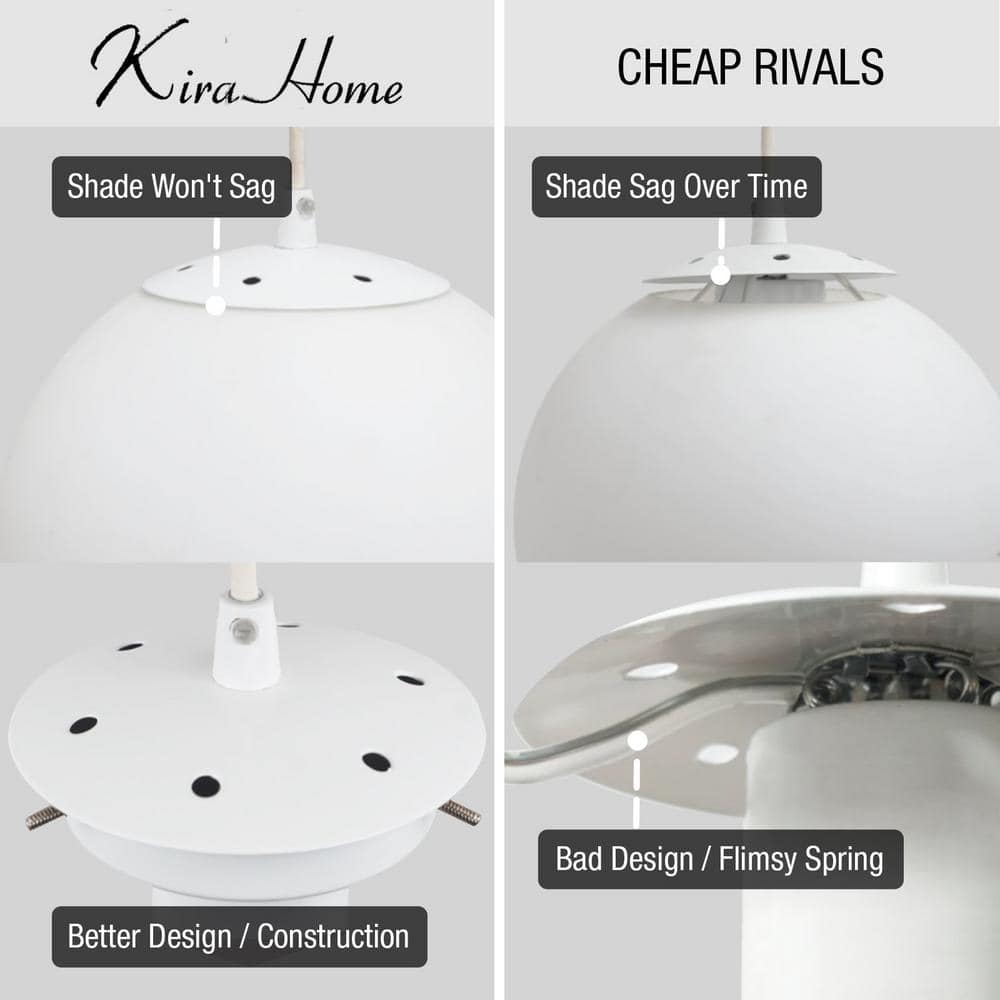 Ceres 12" Matte White Frosted Glass Globe Pendant Light with Brass Finish