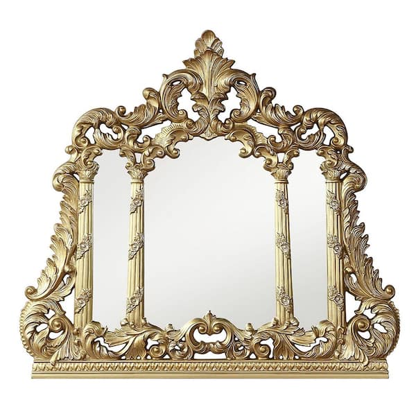 Acme Furniture Cabriole 3 in. W x 60 in. H Wood Gold Dresser Mirror