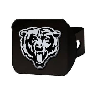 NFL - Chicago Bears 3D Chrome Emblem on Type III Black Metal Hitch Cover