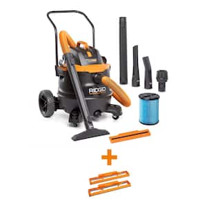 16 Gal. 7.0 Peak HP NXT Power Shop Vacuum HD1900 Wet Dry Vac with Cart, Pro Hose, Bristle Shoe Kit and Accessories