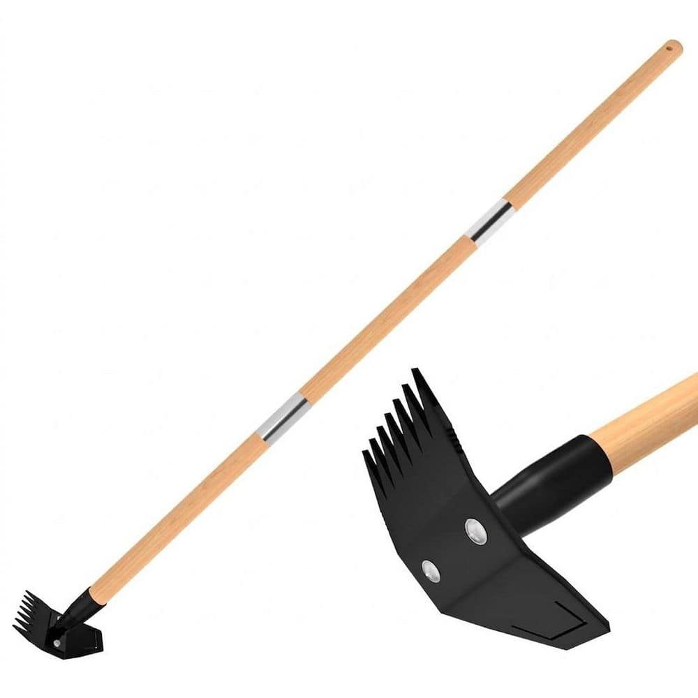 49 in. Dual-Head Garden Hoe with Bamboo Handle, Manual Weed Puller Rake and Soil Loosening Tool for Yard Lawn price history on PriceWatchPro