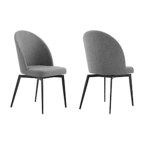 Sunny Swivel Gray Fabric and Metal Dining Room Side Chairs (Set of 2)