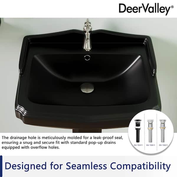 DEERVALLEY Dynasty 26 3/4 in. Tall Black Vitreous China