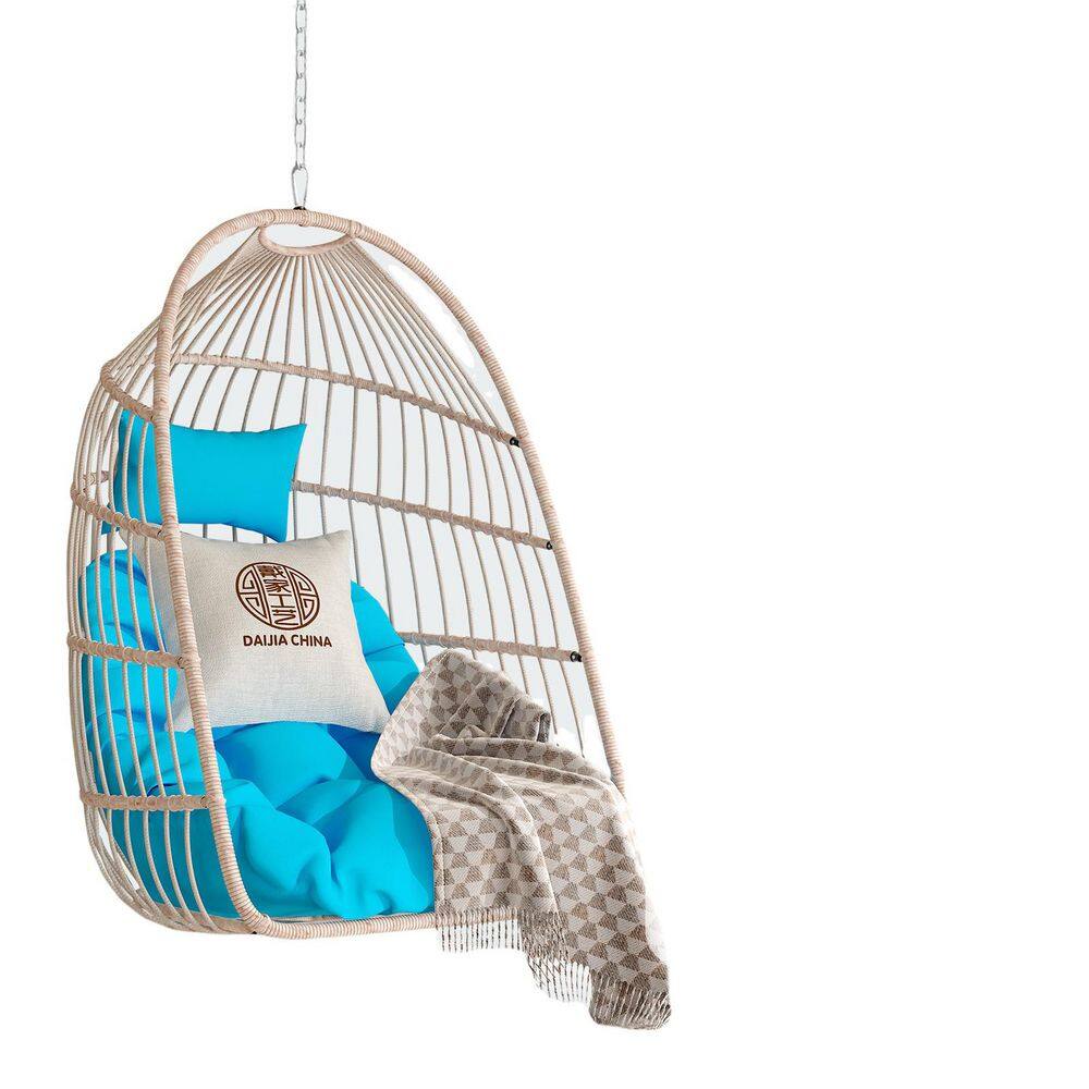 29.13 in. W Plastic Outdoor Garden Porch Swings with Blue Cushions price history on PriceWatchPro