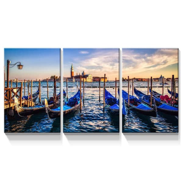 Afoxsos 1.50 in. H x 32 in. W Multicolor Mordern Boat Framed Wharf Canvas by Wall Art Decor