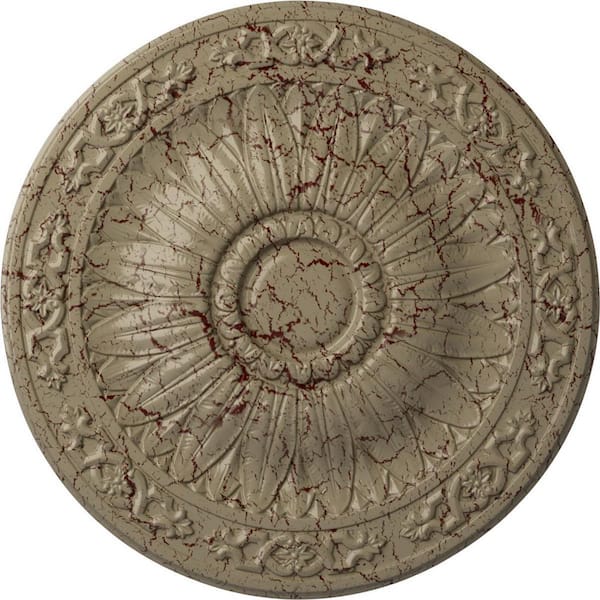 20-1/4 in. x 1-1/2 in. Lunel Urethane Ceiling Medallion (Fits Canopies upto 3-3/4 in.) Hand-Painted Gobi Desert Crackle