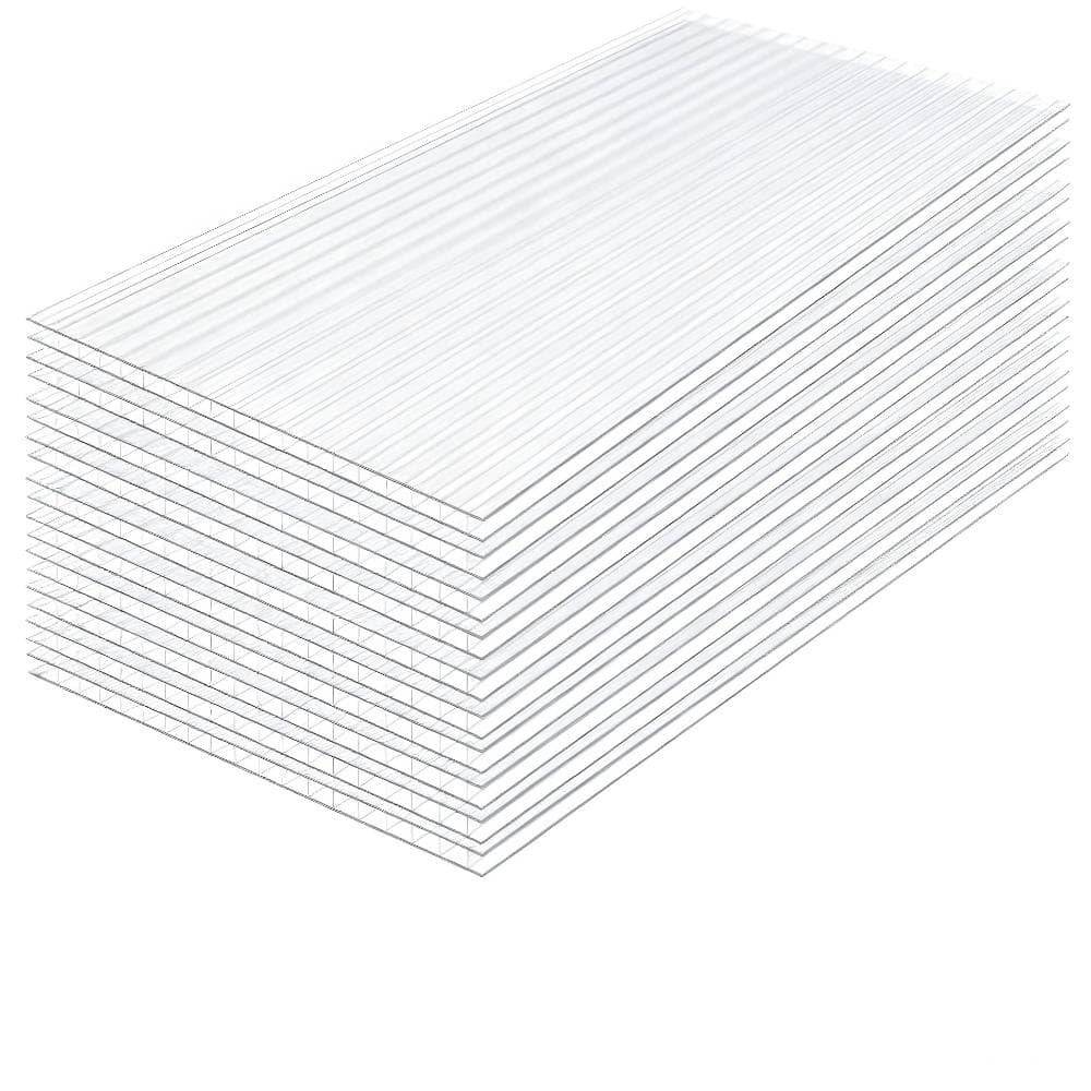 24 in. x 48 in. x 1/4 in. (6 mm) Clear Multiwall Polycarbonate Sheets 10-Pack for Outdoor Garden and Greenhouse Use price history on PriceWatchPro