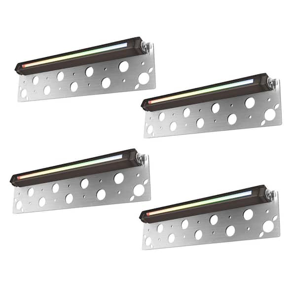 280 Lumens Low Voltage Bronze Integrated LED RGB Color Changing Hardwired Step Light Stair Light, 12-24V 4-Pack